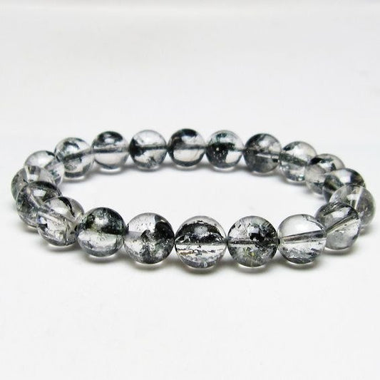 ブラックエレスチャルクォーツ ブレスレット 10mm メール便可 一点物 111-54135