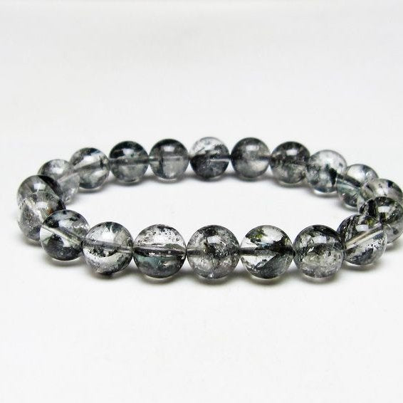 ブラックエレスチャルクォーツ ブレスレット 10mm メール便可 一点物 111-54138