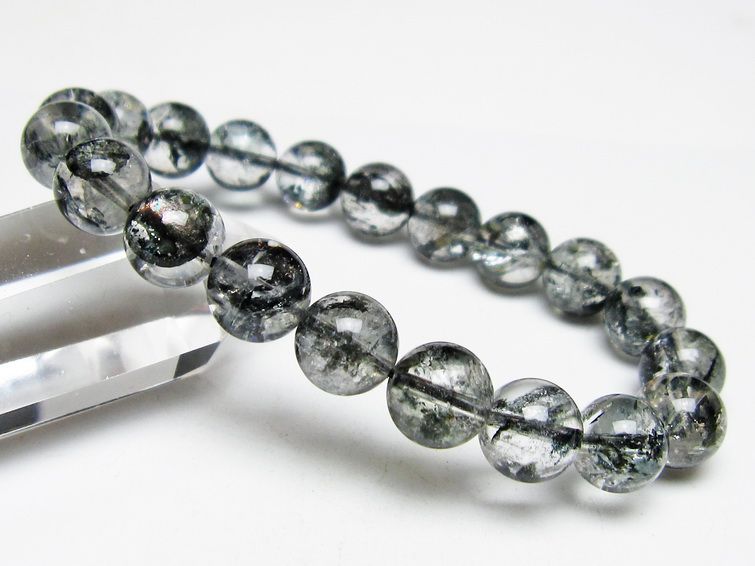 ブラックエレスチャルクォーツ ブレスレット 10mm メール便可 一点物 111-54138