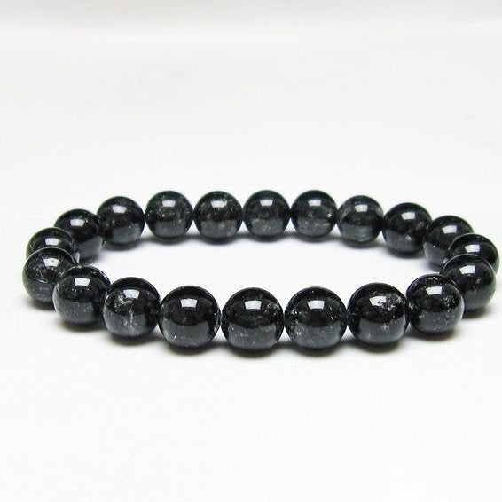ブラックエレスチャルクォーツ ブレスレット 10mm メール便可 一点物 111-54143