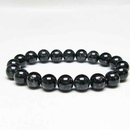 ブラックエレスチャルクォーツ ブレスレット 10mm メール便可 一点物 111-54143