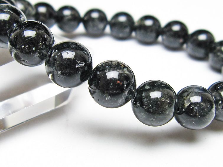 ブラックエレスチャルクォーツ ブレスレット 10mm メール便可 一点物 111-54143