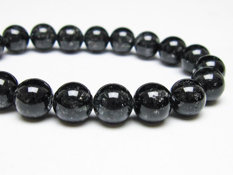ブラックエレスチャルクォーツ ブレスレット 10mm メール便可 一点物 111-54143