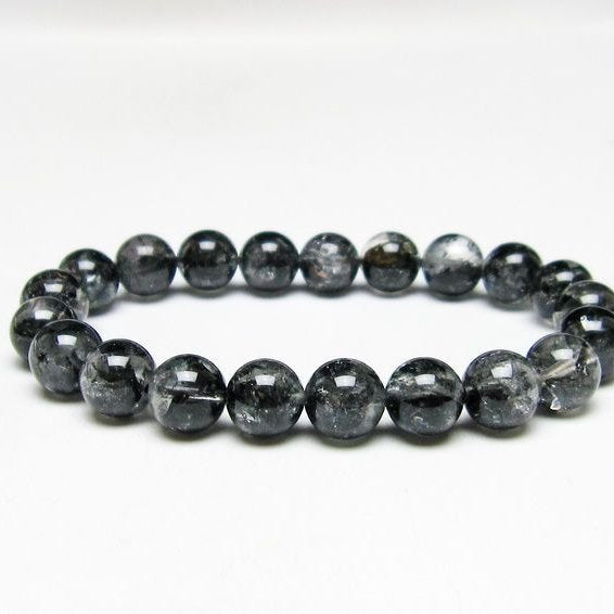 ブラックエレスチャルクォーツ ブレスレット 10mm メール便可 一点物 111-54144