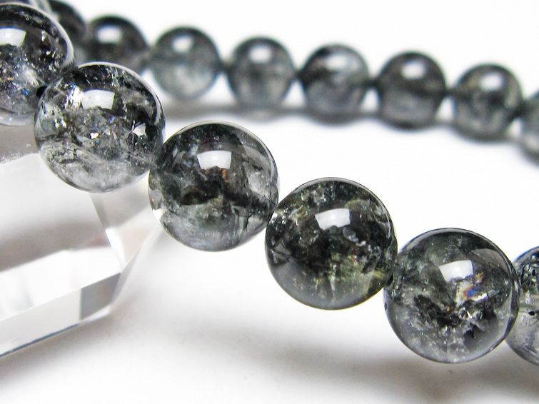 ブラックエレスチャルクォーツ ブレスレット 10mm メール便可 一点物 111-54145