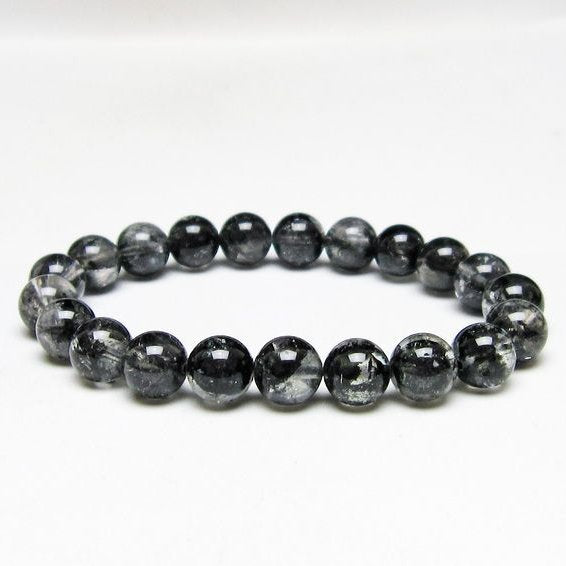 ブラックエレスチャルクォーツ ブレスレット 10mm メール便可 一点物 111-54146