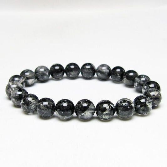 ブラックエレスチャルクォーツ ブレスレット 10mm メール便可 一点物 111-54146