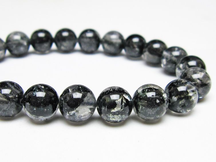 ブラックエレスチャルクォーツ ブレスレット 10mm メール便可 一点物 111-54146