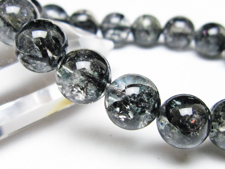 ブラックエレスチャルクォーツ ブレスレット 11mm 一点物 111-54147