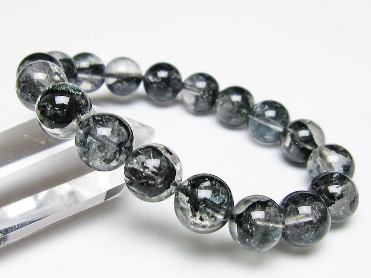 ブラックエレスチャルクォーツ ブレスレット 11mm 一点物 111-54148