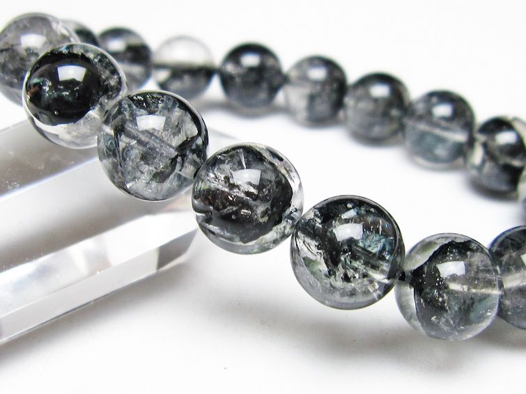 ブラックエレスチャルクォーツ ブレスレット 11mm 一点物 111-54148