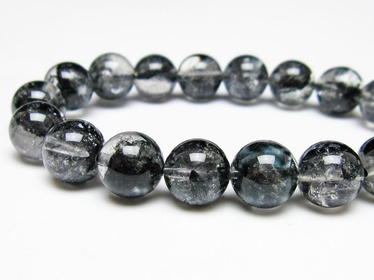 ブラックエレスチャルクォーツ ブレスレット 11mm 一点物 111-54148