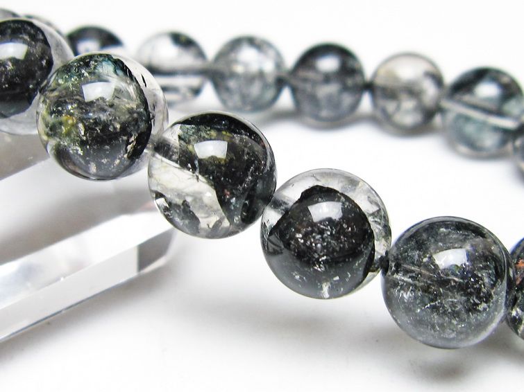 ブラックエレスチャルクォーツ ブレスレット 12mm 一点物 111-54150