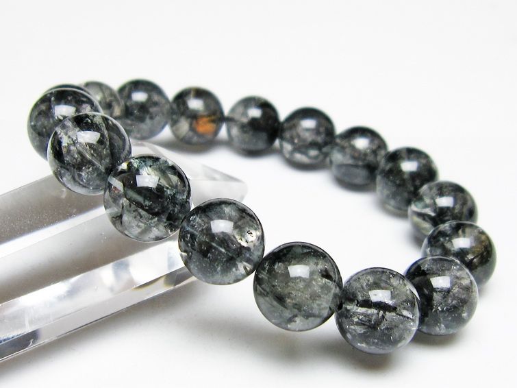 ブラックエレスチャルクォーツ ブレスレット 12mm 一点物 111-54151