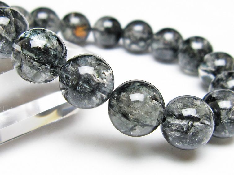 ブラックエレスチャルクォーツ ブレスレット 12mm 一点物 111-54151