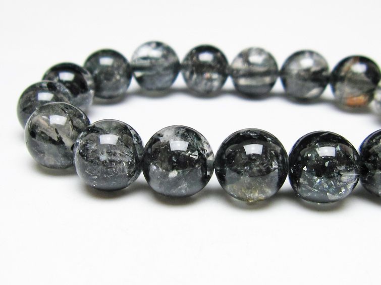 ブラックエレスチャルクォーツ ブレスレット 12mm 一点物 111-54151