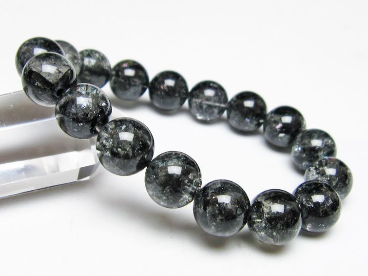 ブラックエレスチャルクォーツ ブレスレット 12mm 一点物 111-54152