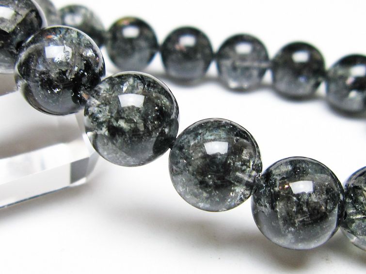 ブラックエレスチャルクォーツ ブレスレット 12mm 一点物 111-54152