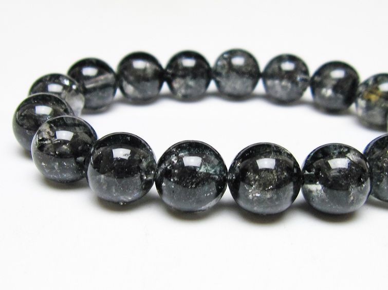 ブラックエレスチャルクォーツ ブレスレット 12mm 一点物 111-54152