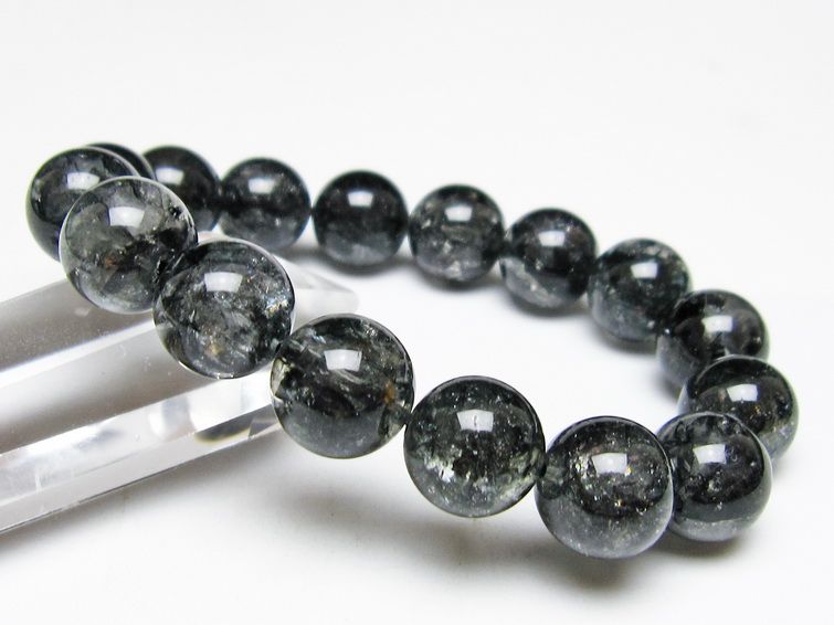 ブラックエレスチャルクォーツ ブレスレット 13mm 一点物 111-54153