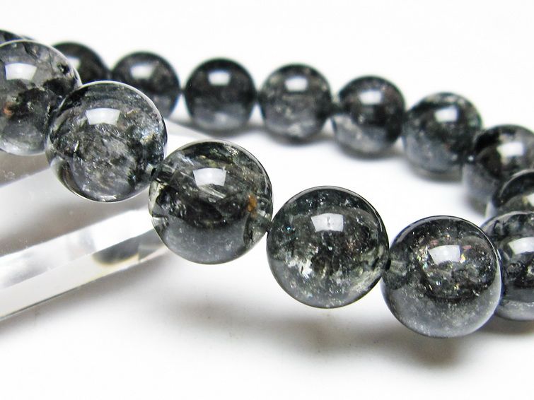 ブラックエレスチャルクォーツ ブレスレット 13mm 一点物 111-54153