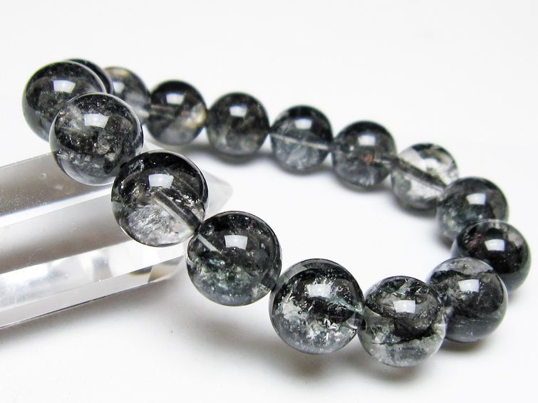ブラックエレスチャルクォーツ ブレスレット 13mm 一点物 111-54154