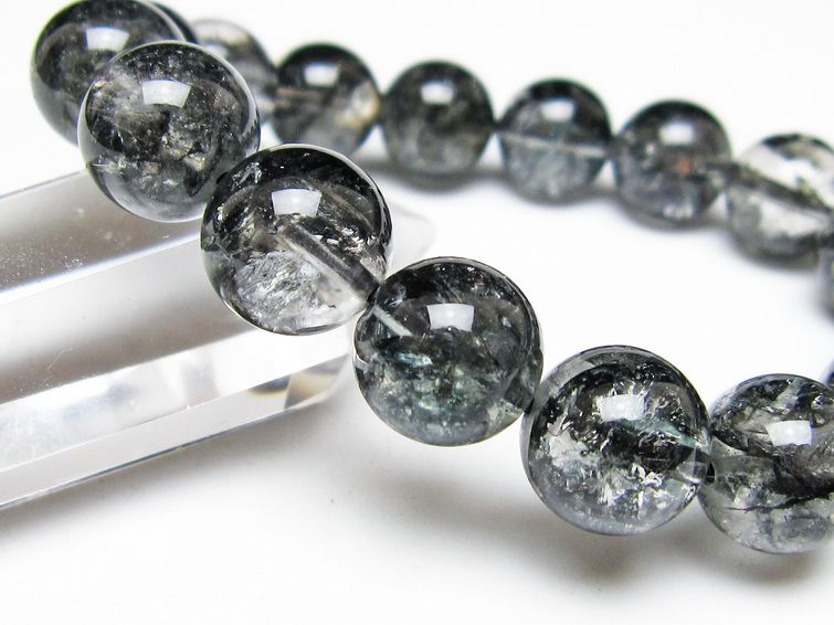 ブラックエレスチャルクォーツ ブレスレット 13mm 一点物 111-54154