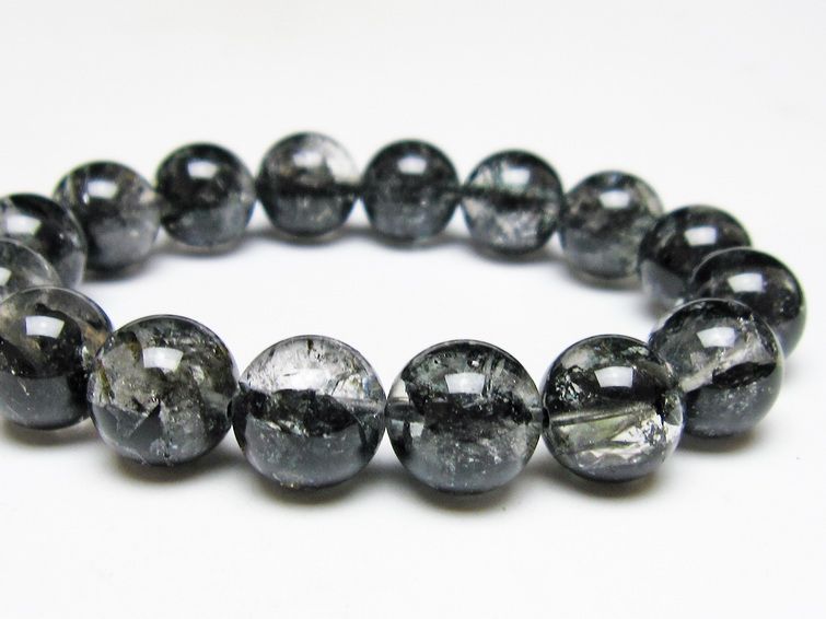 ブラックエレスチャルクォーツ ブレスレット 13mm 一点物 111-54154