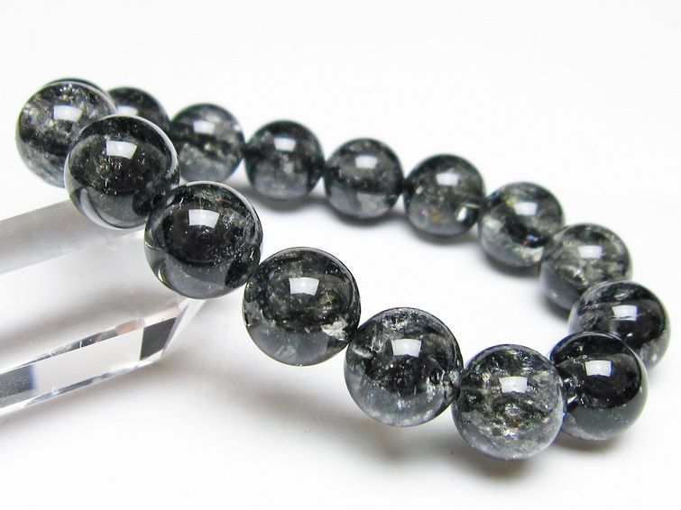 ブラックエレスチャルクォーツ ブレスレット 13mm 一点物 111-54155