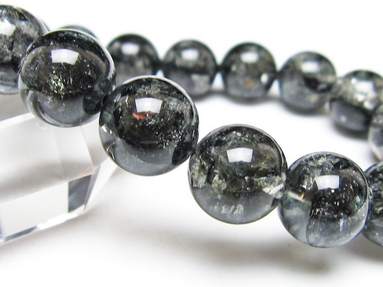 ブラックエレスチャルクォーツ ブレスレット 13mm 一点物 111-54155
