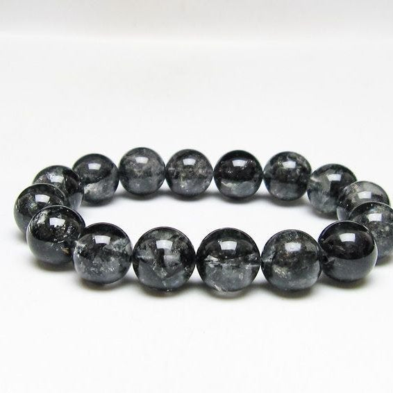ブラックエレスチャルクォーツ ブレスレット 14mm 一点物 111-54158