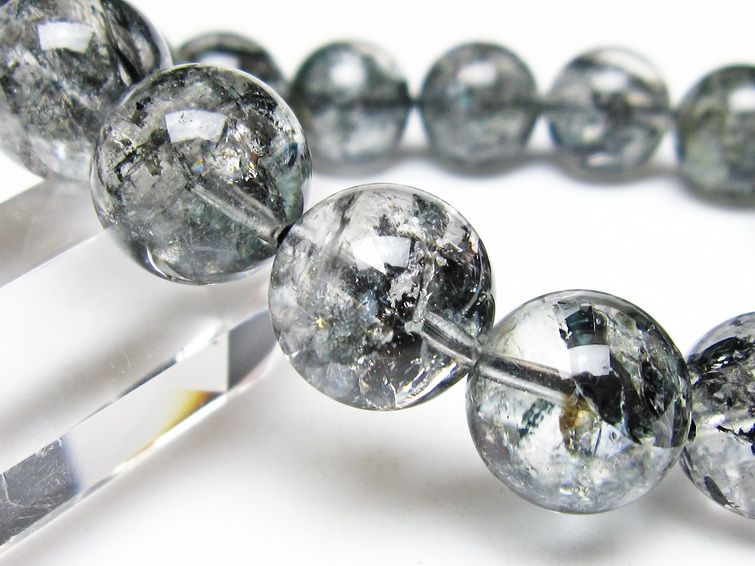 ブラックエレスチャルクォーツ ブレスレット 15mm 一点物 111-54159