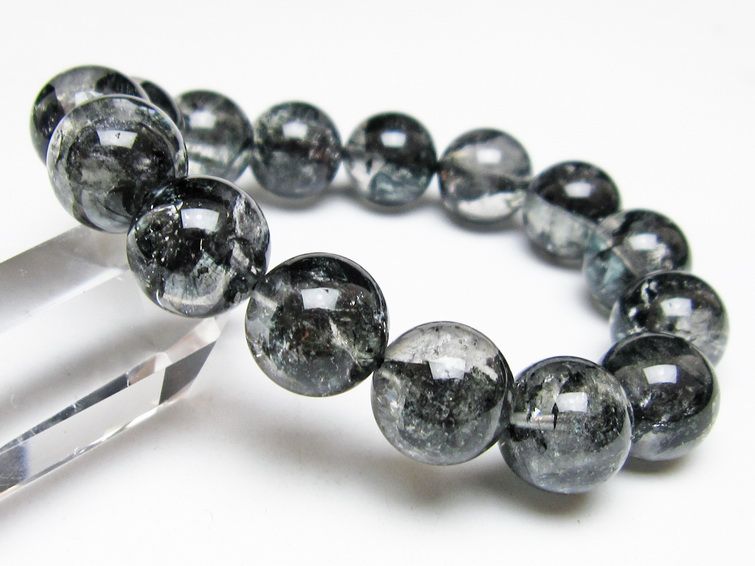 ブラックエレスチャルクォーツ ブレスレット 15mm 一点物 111-54160