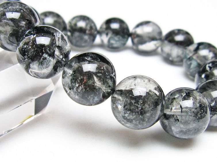 ブラックエレスチャルクォーツ ブレスレット 15mm 一点物 111-54160