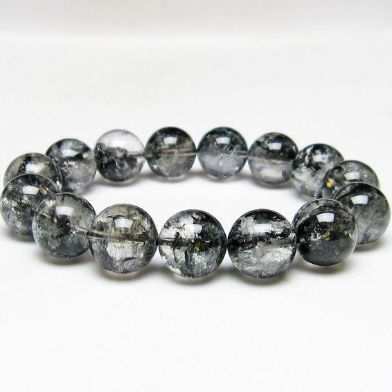 ブラックエレスチャルクォーツ ブレスレット 15mm 一点物 111-54161