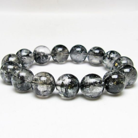 ブラックエレスチャルクォーツ ブレスレット 15mm 一点物 111-54161