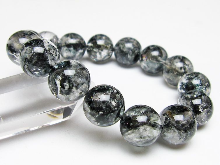 ブラックエレスチャルクォーツ ブレスレット 15mm 一点物 111-54161