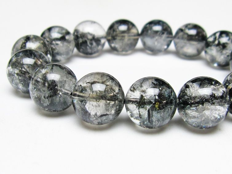 ブラックエレスチャルクォーツ ブレスレット 15mm 一点物 111-54161