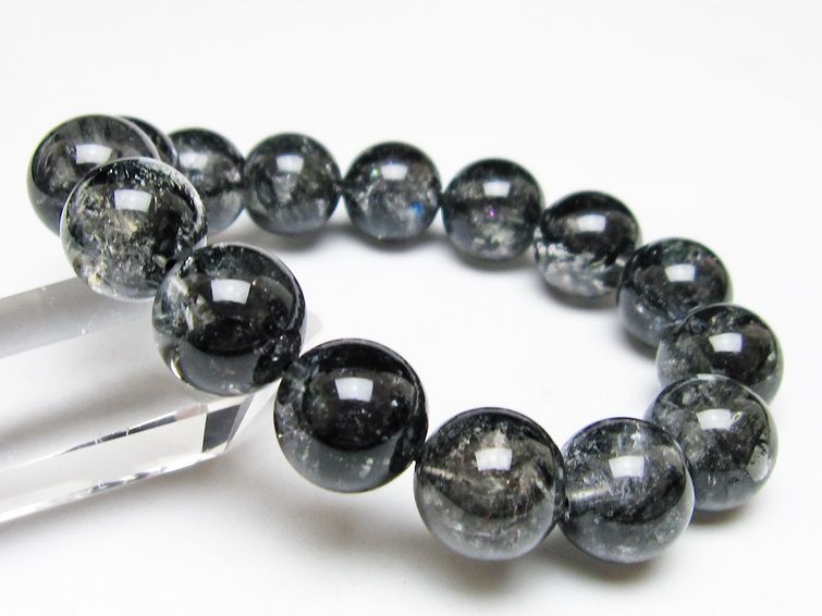 ブラックエレスチャルクォーツ ブレスレット 15mm 一点物 111-54162