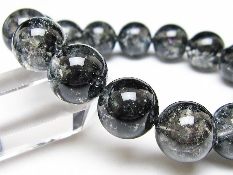 ブラックエレスチャルクォーツ ブレスレット 15mm 一点物 111-54162