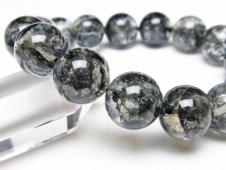 ブラックエレスチャルクォーツ ブレスレット 15mm 一点物 111-54163