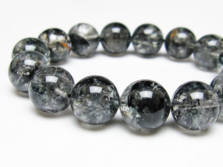 ブラックエレスチャルクォーツ ブレスレット 15mm 一点物 111-54163
