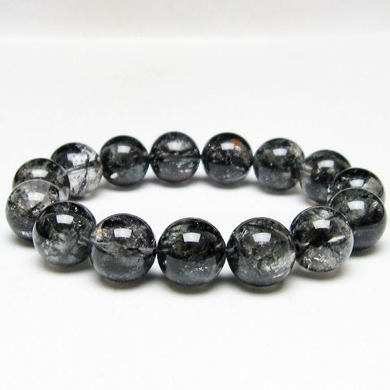 ブラックエレスチャルクォーツ ブレスレット 15mm 一点物 111-54164