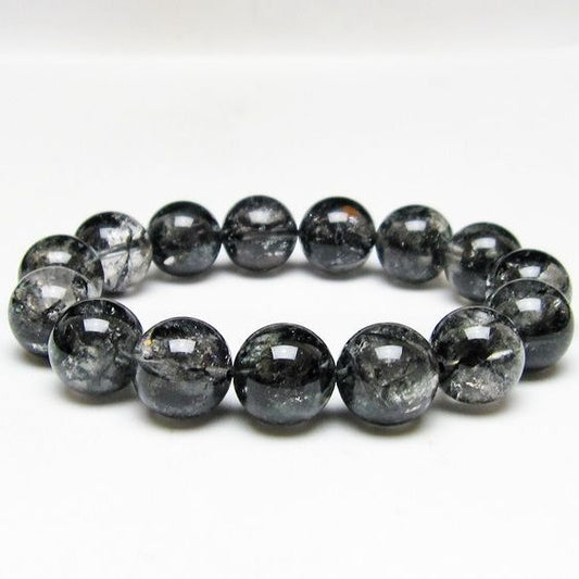 ブラックエレスチャルクォーツ ブレスレット 15mm 一点物 111-54164