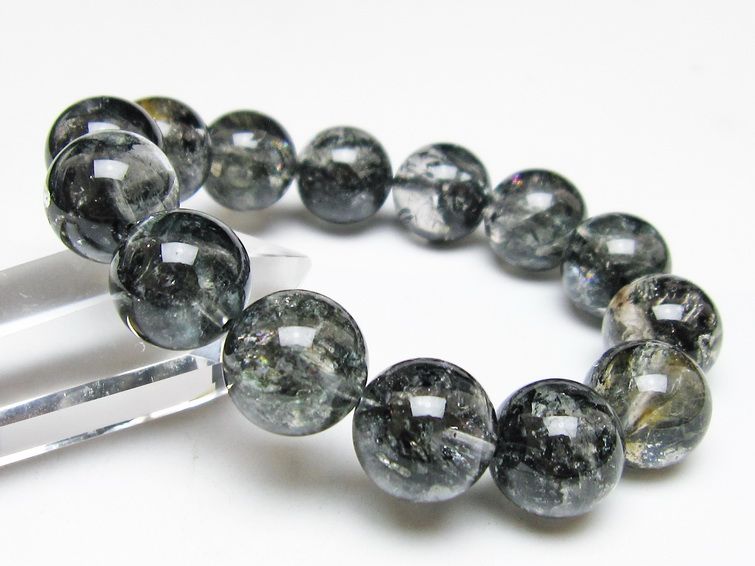 ブラックエレスチャルクォーツ ブレスレット 16mm 一点物 111-54165