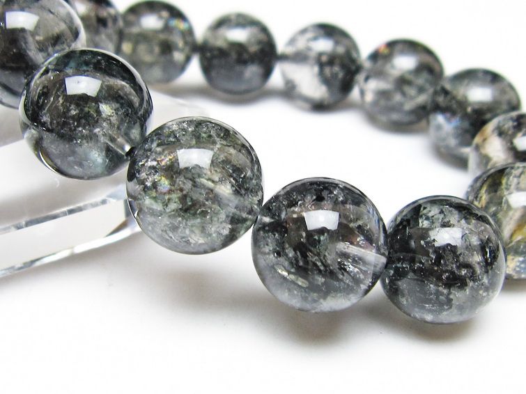 ブラックエレスチャルクォーツ ブレスレット 16mm 一点物 111-54165