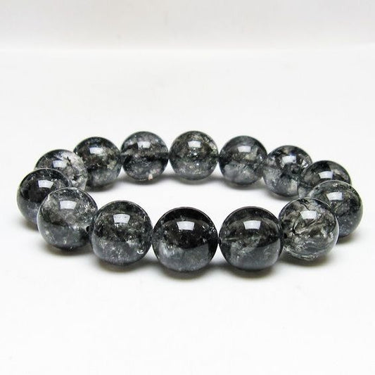 ブラックエレスチャルクォーツ ブレスレット 16mm 一点物 111-54166