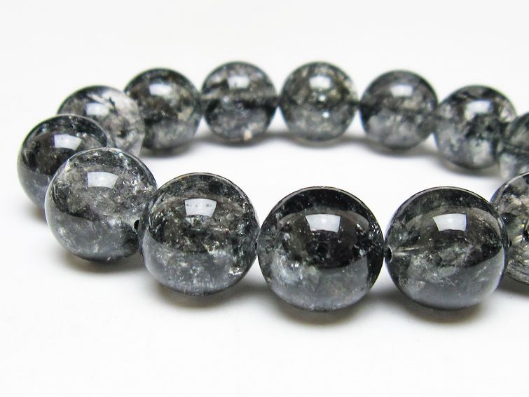 ブラックエレスチャルクォーツ ブレスレット 16mm 一点物 111-54166