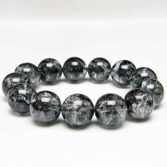 ブラックエレスチャルクォーツ ブレスレット 17mm 一点物 111-54167