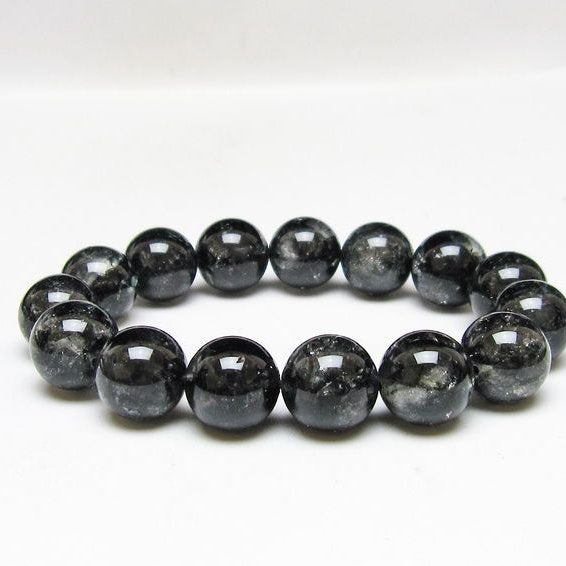 ブラックエレスチャルクォーツ ブレスレット 15mm 一点物 111-54169